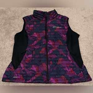 Eddie Bauer Vest Womens Large Purple Ascent Goose Down Insulated EB 800 Full Zip